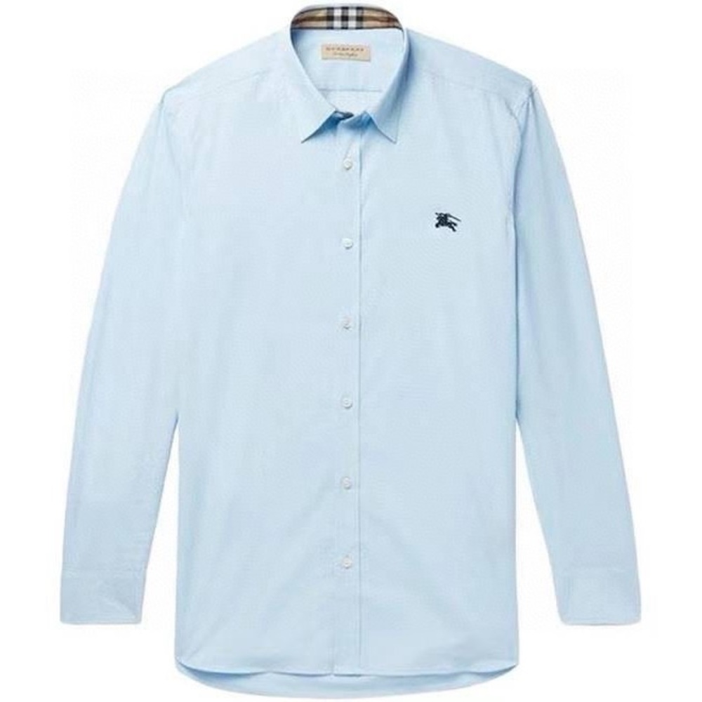 Burberry authentic men classic check details button down shirt